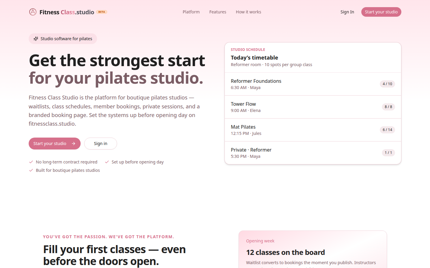 Fitness Class Studio