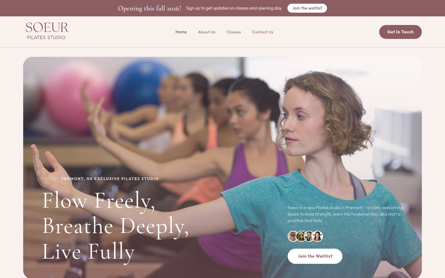 Soeur Pilates Studio, the first studio on Fitness Class Studio